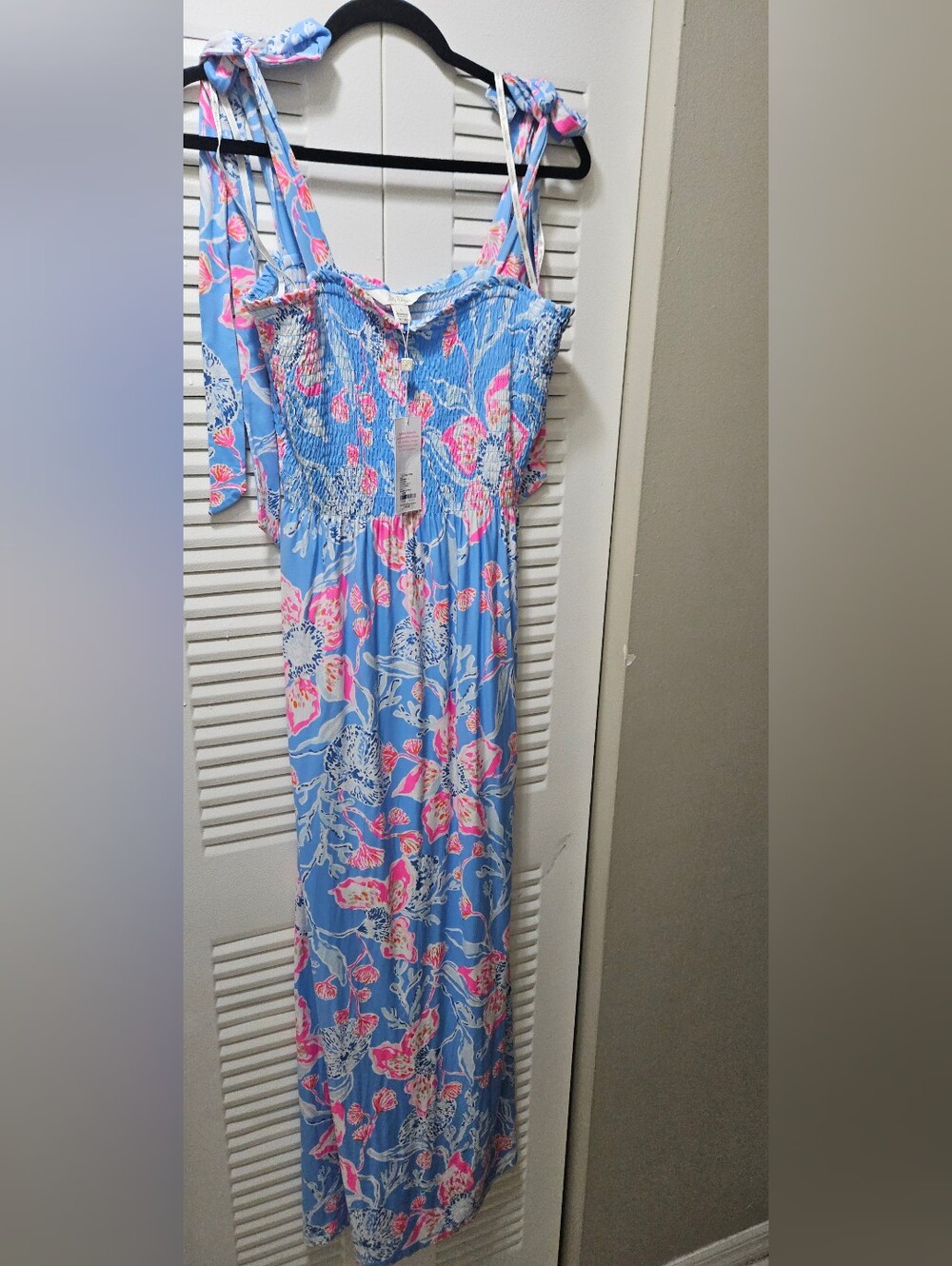 NWT Lilly Pulitzer Kailua Smocked Maxi Dress Bahamian Rhapsody L $178 - Picture 3 of 8